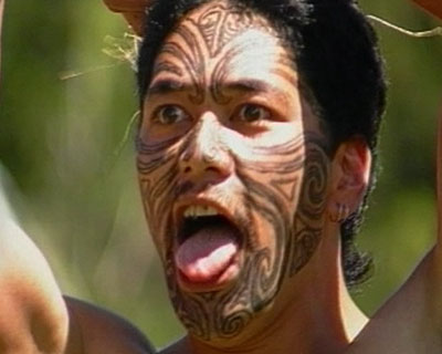 The following is a picture of a Maori with tribal tattoos